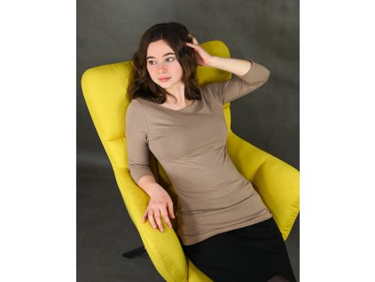 Tričko 3/4 rukáv - latté