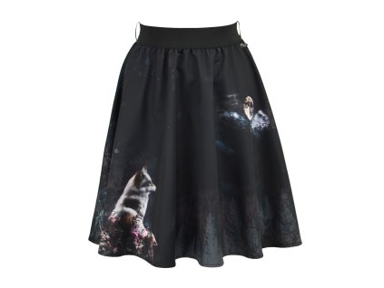 Půlkolová sukně - guma - vlčí úplněk 2