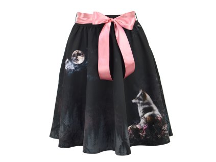 Půlkolová sukně - guma - vlčí úplněk