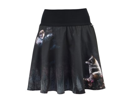 Půlkolová sukně - náplet - vlčí úplněk