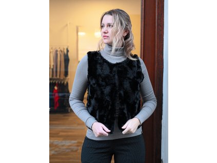 Vesta - kožíšek - černá