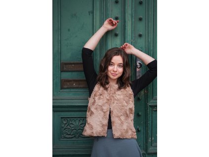 Vesta - kožíšek - oříšková