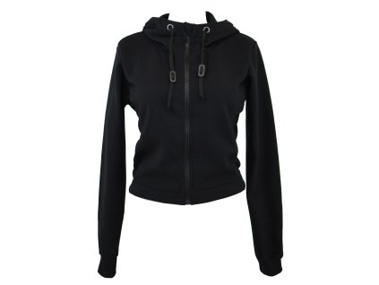 Krátká mikina na zip - černá 2