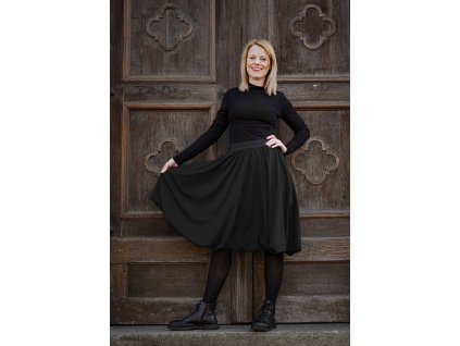 Půlkolová sukně - balonová - černá II.JAKOST