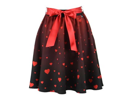 Půlkolová sukně - guma - srdíčková II.JAKOST