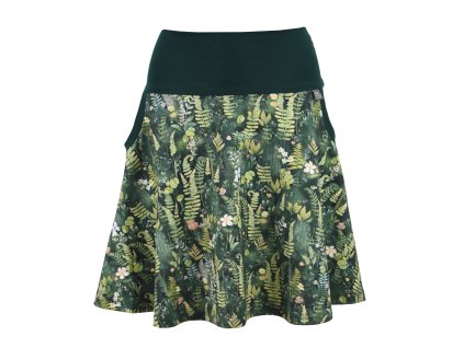 Půlkolová sukně - náplet - louka