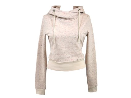 Mikina do pasu - s kapucí - tmavě béžová s nopky