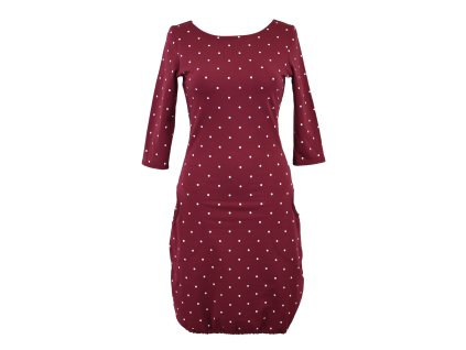 Šaty 3/4 rukáv - vínové