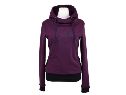 Mikina s kapucí - fialová a kompas