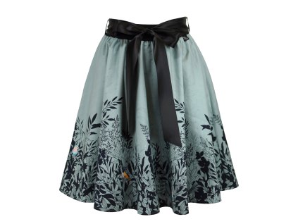 Půlkolová sukně - guma - ptačí setkání