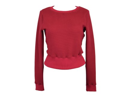 Mikina krátká - vzor - malinová