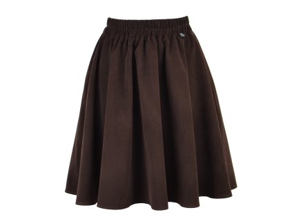 Půlkolová sukně - manšestrová - hnědá