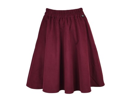 Půlkolová sukně - manšestrová - vínová