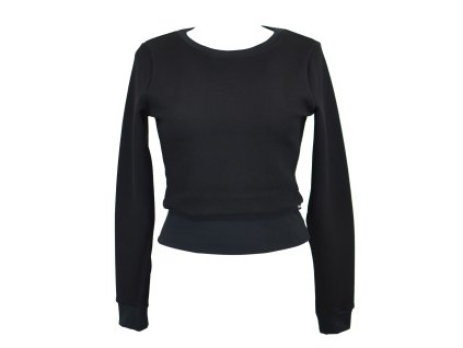 Mikina krátká - vzor - černá