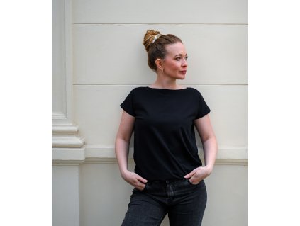 Tričko oversize - černé