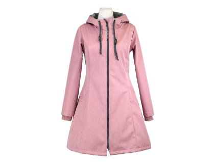 Softshellový kabát - áčkový - růžový - vzor