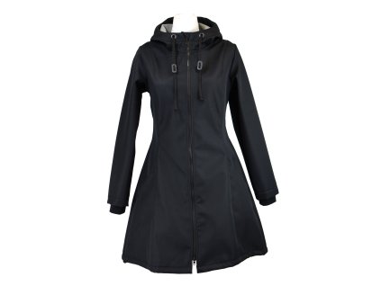 Softshellový kabát - áčkový - černý - vzor