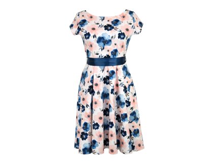 Půlkolové šaty - pastelové