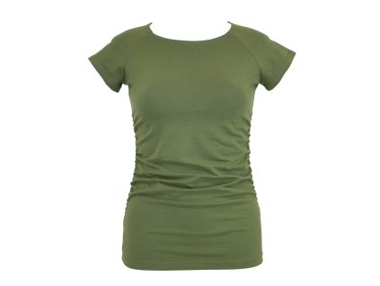 Tričko řasené - khaki
