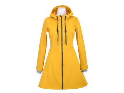 Softshellový kabát - půlkolový - žlutý