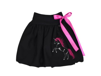 Dětská sukně - černá a jednorožec