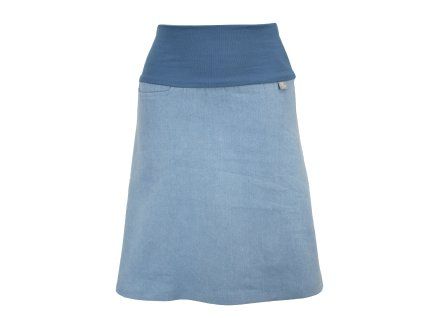 Áčková sukně s kapsou - světle modrá