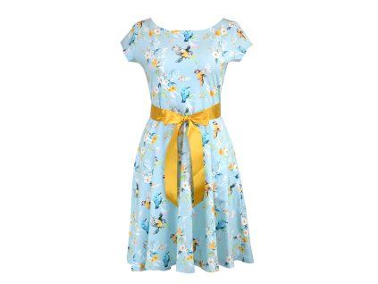 Půlkolové šaty - ptačí zahrada