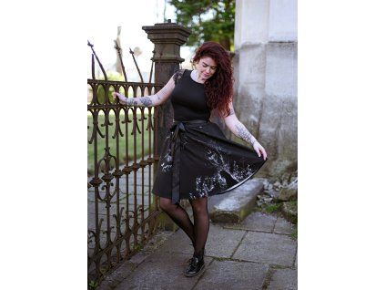 Půlkolová sukně - guma - čarodějná noc