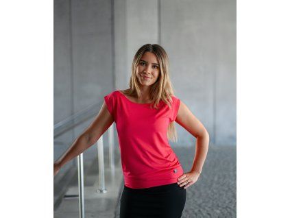 Tričko podkasané - magenta
