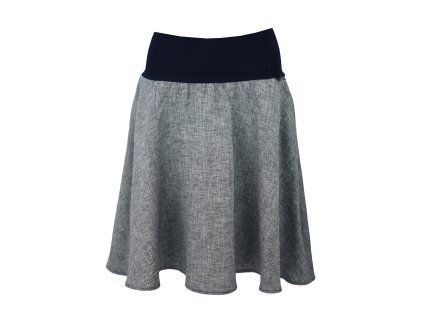 Půlkolová sukně - náplet - modrobílá rybí kost