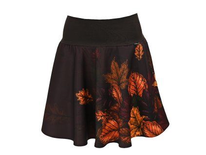 Půlkolová sukně - náplet - v listí