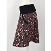 Půlkolová sukně - tmavá s kvítky