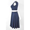 Půlkolové šaty - modré puntíkaté