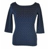 Tričko s 3/4 rukávem - tmavě modré se středními puntíky