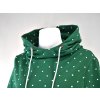 Mikina s kapucí - zelená puntíkatá