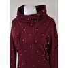 Mikinové šaty - vínové s puntíky