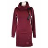 Mikinové šaty s límcem - bordó - vločky
