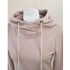 Mikina do pasu - s kapucí - pudrová