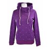 Mikina s kapucí - fialová s puntíky