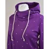 Mikina s kapucí - fialová s puntíky