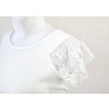 Tričko s krajkovými rukávky - smetanové 2
