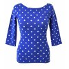 Tričko 3/4 rukáv - královsky modré s velkými puntíky