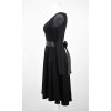 Půlkolové šaty s tylovými rukávy - černé
