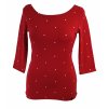 Tričko 3/4 rukáv - červené s puntíky