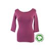 Tričko 3/4 rukáv - tmavší fuchsie - GOTS