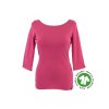 Tričko 3/4 rukáv - sytě růžové GOTS