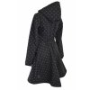 Softshellový kabát - půlkolový - černý s puntíčky