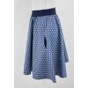 Půlkolová sukně - do gumy - modrá puntíkatá