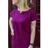 Tričko oversize prodloužené - vínové - vlaštovky 2