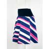 Půlkolová sukně - do nápletu - letní pruhy